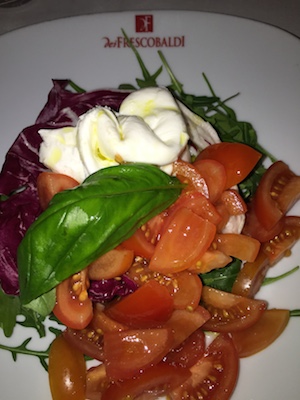 Burrata, caprese salad, Florence, Dei Frescobaldi Restaurant & Wine Bar, Review, Tuscany, Italy, good food, good wine