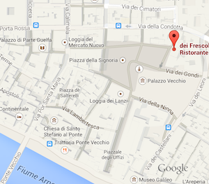 Florence, google maps, Florence, Dei Frescobaldi Restaurant & Wine Bar, Review, Tuscany, Italy, good food, good wine