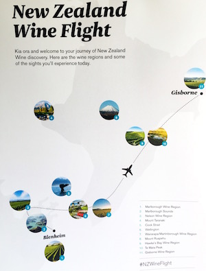 Air New Zelamd, New Zealand wine flight